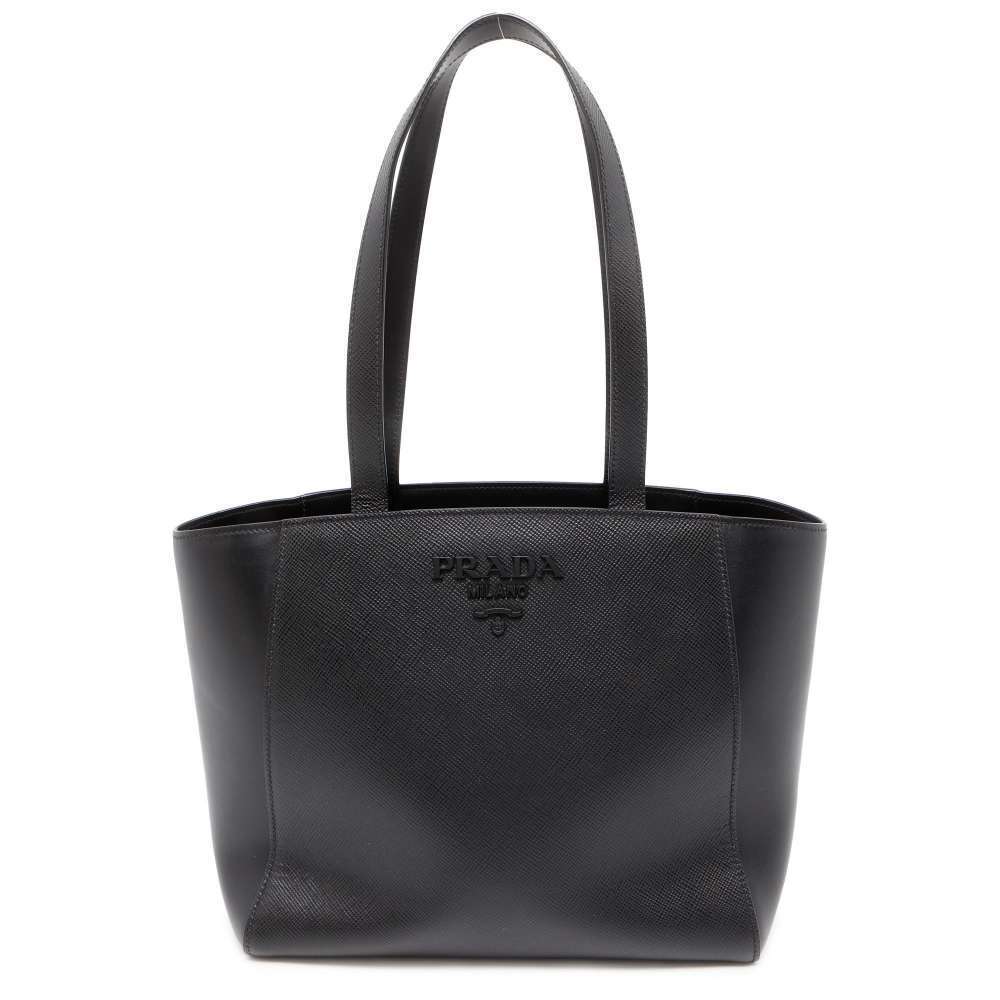 Prada Tote Bag Saffiano Cuir Leather Shoulder Black